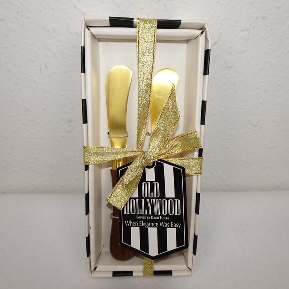 Spreaders Set of 2 Thirstystone David Tutera's Old Hollywood Gold Tone - Picture 2 of 8